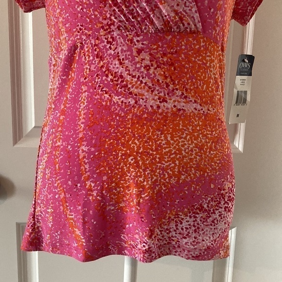 Chaps medium top short sleeves new with tag pink orange - Picture 4 of 11